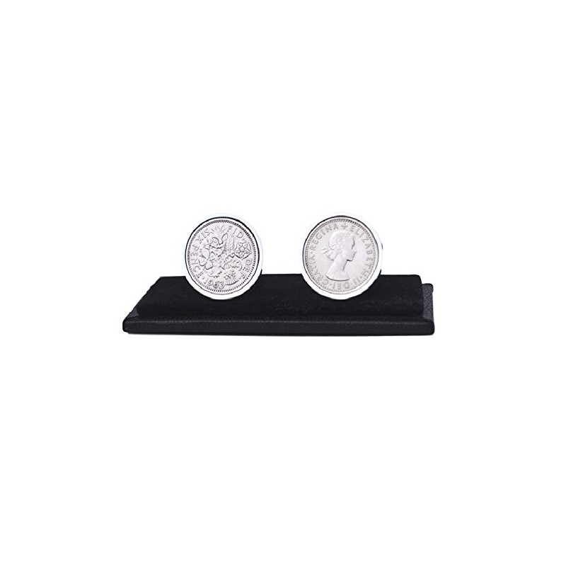 Polished Sixpence Cufflinks | 1963 Anniversary 1963 Coins 62nd Birthday