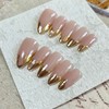 CkeYesOwn French Tip Handmade Press On Nails Almond- Cat Eye