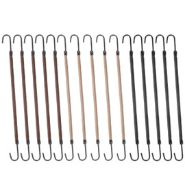 Matwsec 12 Pcs Bungee Hair Ties with Hooks, Elastic Hook Hair Ties, Small Ponytail Holders, Hair Bungee Hooks, Styling Hook Hair Bands for Women Girls Curly Long Hair (Black, Coffee and Apricot)