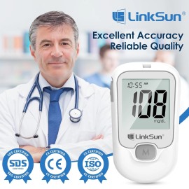 LinkSun G-425-1 Blood Glucose Monitor Kit, 100 Test Strips &100 Lancets, 1 Control...