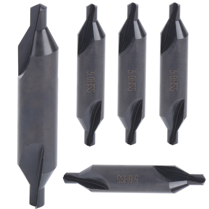 5Pcs Centering Drill Bits for Milling Machines High Speed Steel