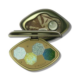 GIRLCULT 4-Color Sparkle Eyeshadow Palette – All Shimmer Blue Green Eyeshadow Quad, Highly Pigmented Glitter Finish, Long-Lasting & Blendable, Cool Toned Eye Makeup for Daily or Party Looks #61