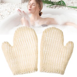 KHDULQ Pack of 2 Sisal Massage Gloves, Exfoliating Gloves, Hamam Gloves, Wash Mitt, Body Bath Accessories, Gentle Cleaning & Massage for Body, Natural Exfoliating Glove