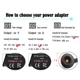 65W AC Adaptor Laptop Charger for HP ProBook 4540s 4440s 4530s 4430s 4520s 6570b 6560b 6470b 6550b EliteBook 8460p 8440p 8470p 2540p 8570p 8560p HP 2000-2b09wm 2000-369wm PC Power Supply Cord