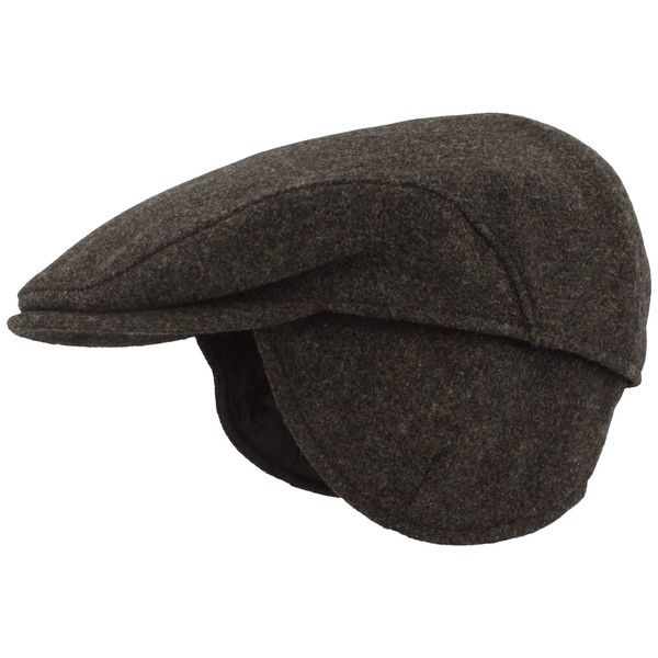 Men's Winter Flat Cap with Ear Flaps, Made from 100