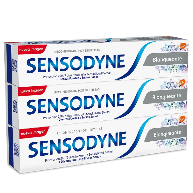 Sensodyne Whitening Toothpaste with Fluorine, Relief for Sensitive Teeth, Lasting