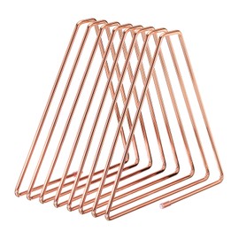 PATIKIL Triangle Desktop File Holder Rack, Metal Vinyl Record Stand Holder Office File Organizer Triangle Bookshelf Decor for Desk Office Decor Rose Gold