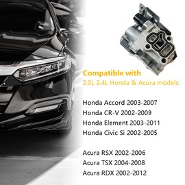 VTEC Solenoid Spool Valve w/Oil Pressure Switch & Gasket | Compatible with Honda Accord, CR-V, Element, Civic Si, Acura RSX, TSX, RDX | OE # 15815-RAA-A01, 15810-PNE-G01, 15810-PPA-A01, 15810-RAA-A01