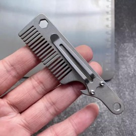 Titanium Comb EDC Mini Portable Hair Comb Multifunctional EDC Mustache Comb