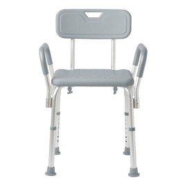 Dr. Dunley Bath Chair for Seniors, Shower Seat with Back, Suction Feet, Non-Slip Adjustable Height Shower Bench for Elderly, 350lb Weight Capacity