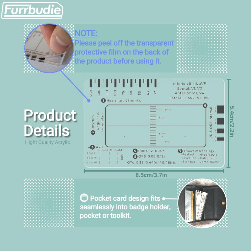 ECG 7 Step Ruler 2pcs ECG Ruler Plastic Ruler Measuring