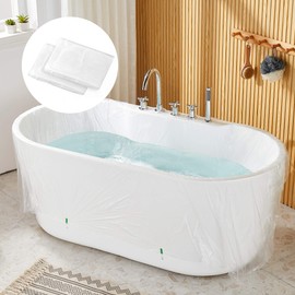 YULONG Lab 15 Pack Disposable Bathtub Cover Liner, Ultra Large Bathtub Liner Plastic Bag for Salon, Household and Hotel Bath Tubs (102x47 Inch)