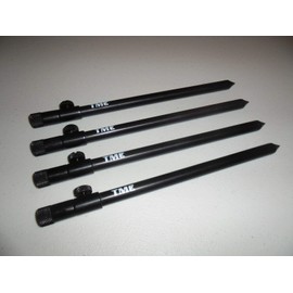 TMC 4 x Aluminium Bank Sticks 25-45 cm's. Rod Rests, Buzz Bar, Alarms. 16mm