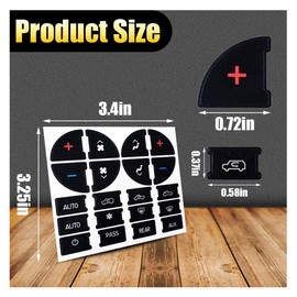 AC Dash Button Repair Kits, Repair for Ruined Faded A/C Control Buttons Car Fixing Decal Replacement Compatible with Most Vehicles - Car Truck SUV Van Accessories (4 PCS)