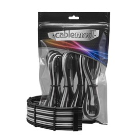CableMod 8+8 Series Pro ModFlex Sleeved Cable Extension Kit (Black + Silver)