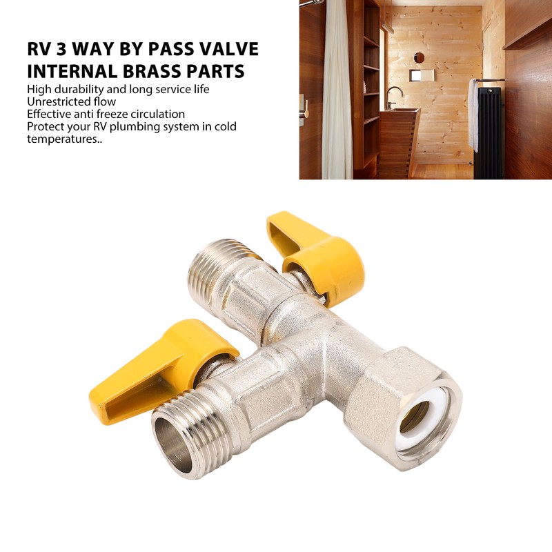 RV 3 Way By Pass Valve 1/2in NPT RV Water