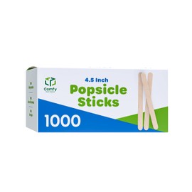 Comfy Package Comfy Package [1000 Count] 4.5 Inch Wooden Multi-Purpose Popsicle Sticks for Crafts, Ice, Ice Cream, Waxing, and Tongue Depressor Wood Sticks