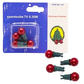 Christmas Concepts® Pack of 4 Red Berry Push in Spare Bulbs - 7V 0.35W - Replacement Bulbs