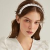 Woeoe Pearl Flower Headband White No Slip Hairband Bridal Wedding