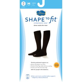 Dr. Comfort Men's Cotton Dress Graduated Compression Knee-High Sock, 10-15 mmHg, White, Medium