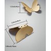 Primst 3PCS Brass Butterfly Hooks with Screws, Decorative Wall Mounted