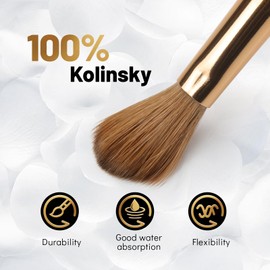 Acrylic Brush for Nails Aokitec 100% Sable Kolinsky Nail Brush #14 Suitable for Professional Acrylic Brush for Nails Wood Nail Art Brush for Acrylic Application Manicure Tool