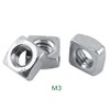 Square Nut, 100Pcs M3 M4 M5 M6 M8 DIN557 Stainless