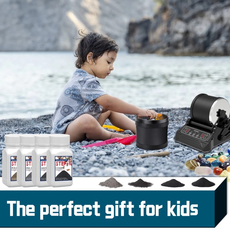 WKTURN Rock Tumbler Grit Set, Polish Refill - 4 Basic