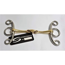S-Products ELEVATOR GERMAN SILVER LOZENGE MOUTHPIECE SNAFFLE JUMPING HORSE SHOW BIT (5.5")