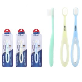 cepillo para polvo de dientes ultra suave para niños | Cabeza pequeña con cerdas supersuaves para niños pequeños y adultos | Cuidando de los dientes de crecimiento nuevos de los niños, Verde Azul Amarillo