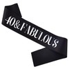 PANBINN 40 & Fabulous Birthday Sash, Silver Foil Black Satin