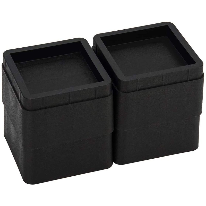 Teabelle Black Stackable Bed and Furniture Risers 3 Inch Heavy