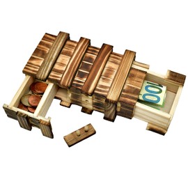 Magic Wooden Gift Box Money Gift Packaging Puzzle Box Large 2 Secret Compartments for Money Gifts Vouchers Jewellery Mystery Puzzle Game Wedding Birthday Gift