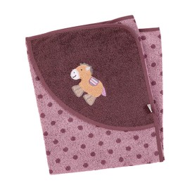 Sterntaler Pauline Pony Hooded Bath Towel, Age 0 Months +, 80 x 80 cm, Light Purple