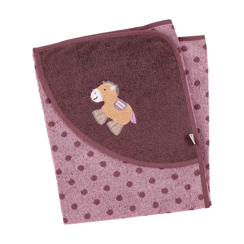 Sterntaler Pauline Pony Hooded Bath Towel, Age 0 Months +,
