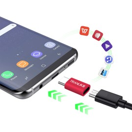 TRANLIKS Micro USB to USB C Adapter,5 Pack USB Type C Male to Micro USB Female Adapter Convert Connector Support Charge and Data Sync.