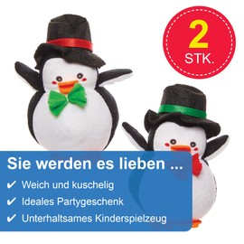 Baker Ross FN349 Penguin Plush Toys - 2 Pack Christmas Bags for Kids