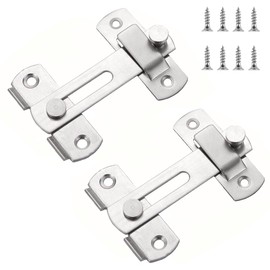 Eastrise Door Lock Bolts, 304 Stainless Steel Bedroom Door Lock with Screws. Bolt Lock for Bathroom, Bedroom, Shed, Garden, Toilet (Large - 2PCS)