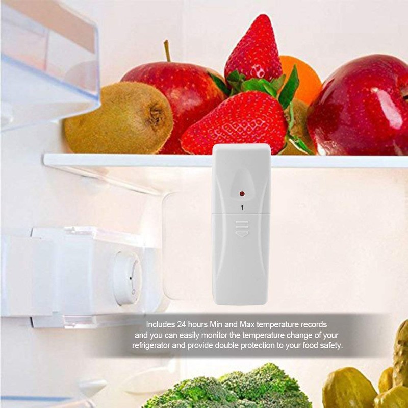 Refrigerator Wireless Digital Audible Alarm Thermometer With 2Pcs Sensor Min/Max