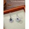 IMZM Teardrop Moss Agate Earrings for Women 925 Sterling Silver