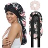 Coubeau Long Sleep Cap Satin Bonnet - Silk Hood for