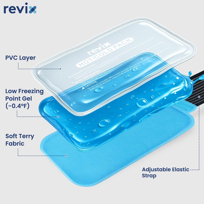 REVIX Large Ice Packs for Injuries Reusable, 2 Packs Hot