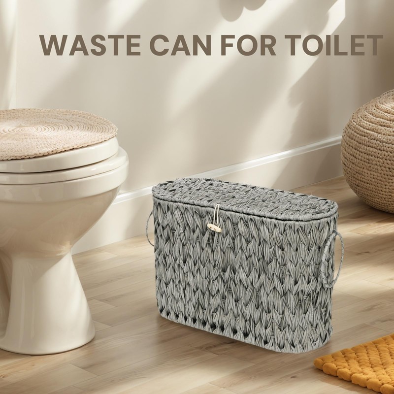 Pumtus Toilet Paper Storage Basket, Handwoven Toilet Paper Holder with