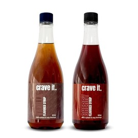 Crave It! Delicately Cherry and Vanilla Flavoring Syrup Set. Add a Splash to Your Favorite Beverages – Soda, Coffee, Latte, Italian Soda, Lemonade and More! 13 FL OZ / 2 Pack