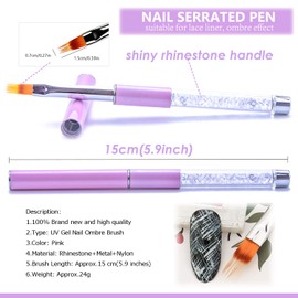 KAAGEE 5Pcs Ombre Nail Brush Nail Sponges for Ombre Nail Gradient Sponges AirBrush French Tip Nail Design Brushes Ombre Brush for Gel Nails Painting Nail Polish Pen Manicure Brush Tools