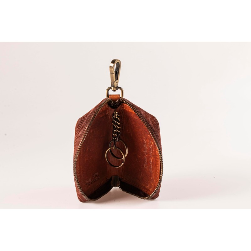 Matador K-65 Genuine Leather Keyring, Printed brown, Elegant
