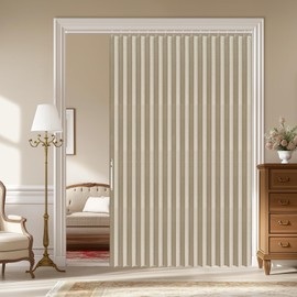 AJAZZ 100% Blackout Folding Door Accordion Door Closet Doors Curtain Invisible Applicable Bedroom Room Living Room Doorway （Cream Yellow 72" W x 78" L 1 Panel