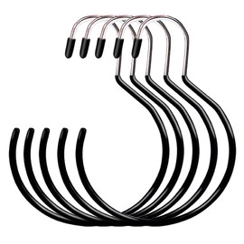WUGU Pack of 5 Belt Ring Belt Holder, Large Hat Holder, Scarf Holder, Tie Holder, Curved Scarf Hanger with Laundry Hooks, Ideal for Wardrobe Organisation of Belts, Handbags & Scarves