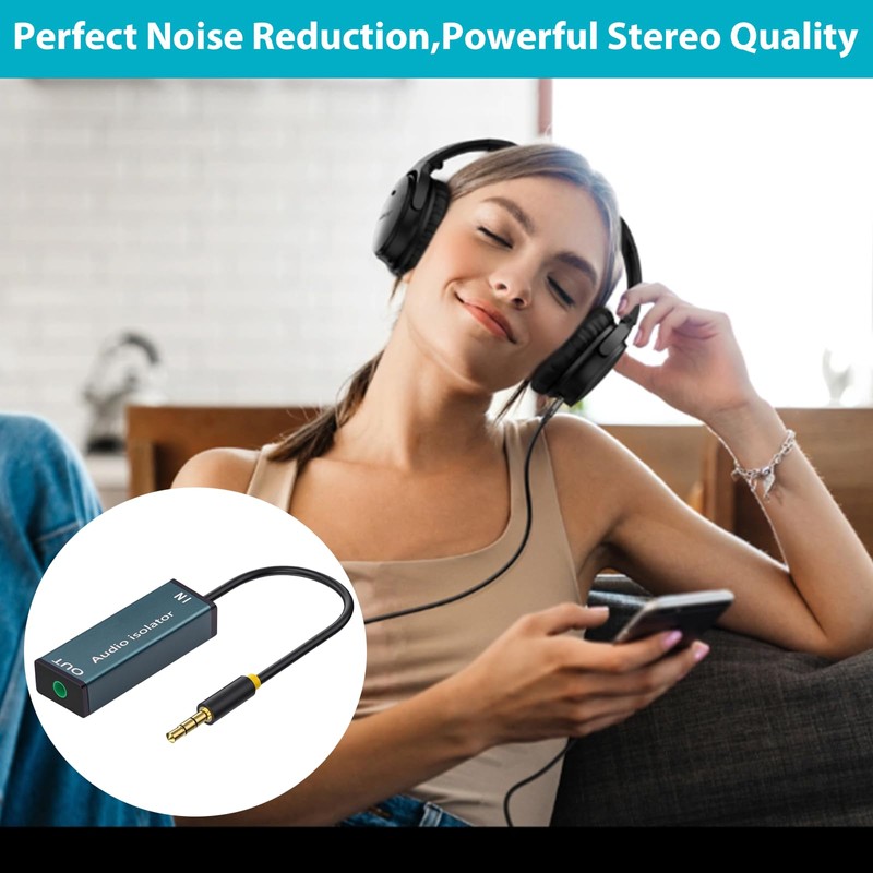Danfetsoy Ground Loop Isolator 3.5mm, Ground Loop Noise Isolator for