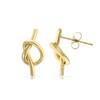 Made by Nami Set of Knot Stud Earrings Gold or